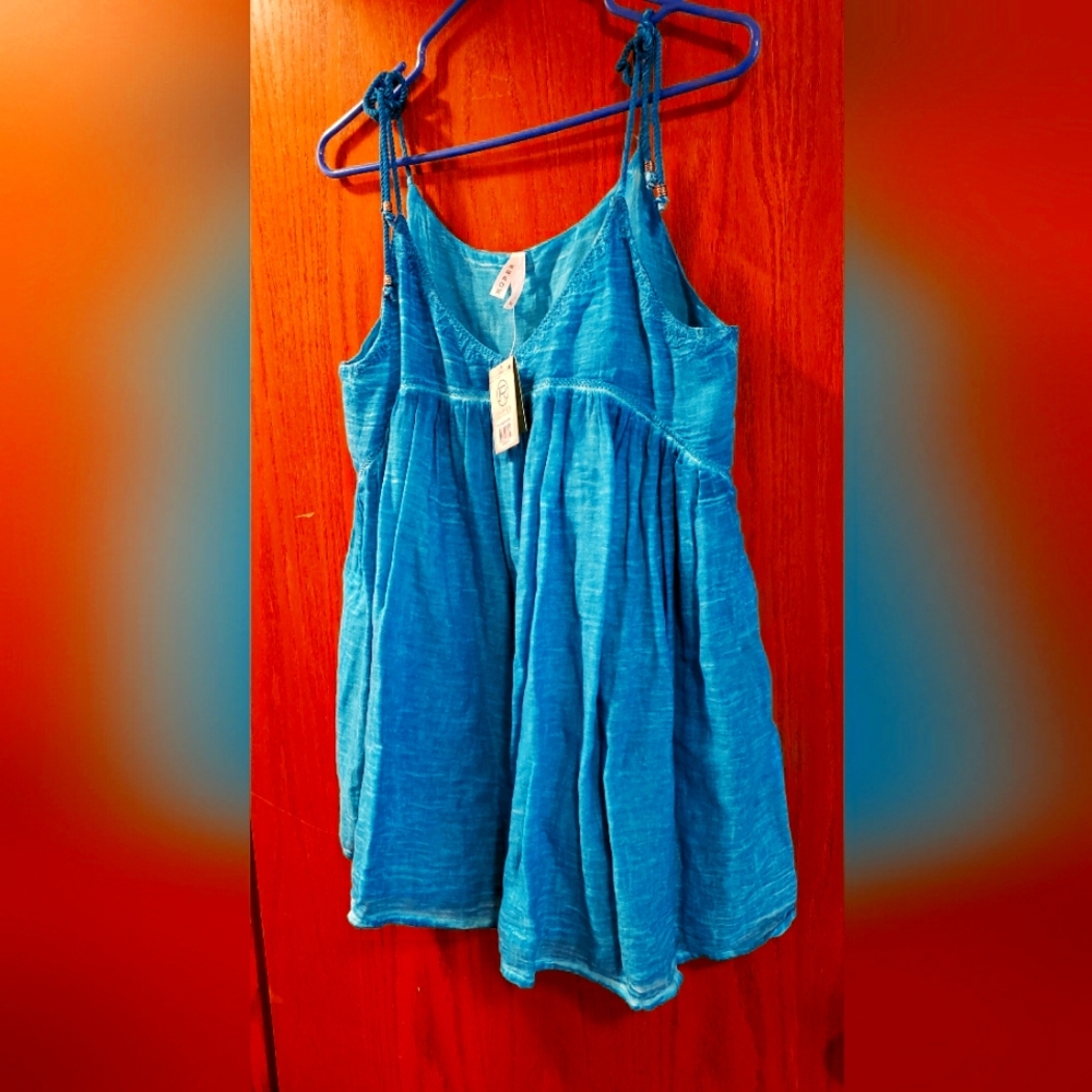 Roper teal/turquoise rope beaded tie strap Size XL NWT